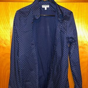 Express Dark Blue Shirt with White Dots